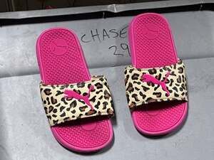 Puma Cool Cat Cheetah BX Slide Pink Glow Leopard Sandals Size 4